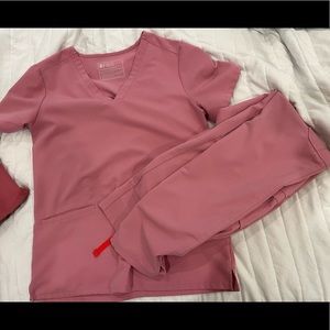 Clay Pink XS SCRUB TOP ONLY